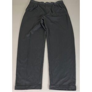 Claiborne Men's Pleated Dress Pants Men's Size 36x34 Black Straight Leg Cuffed